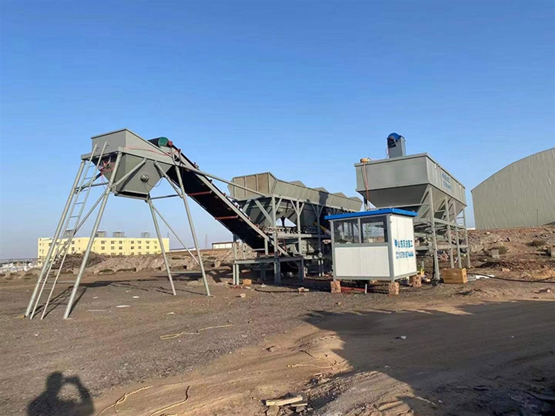 WDJ400型免基礎水穩(wěn)拌和站配臥式水泥倉