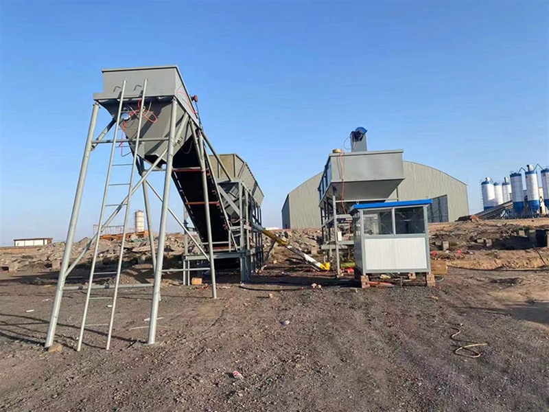 WDJ500型免基礎水穩(wěn)拌合站配臥式水泥倉